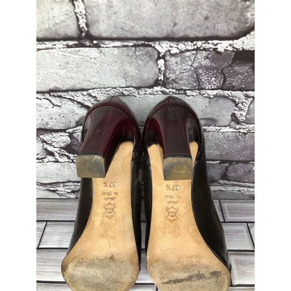 Mona Lisa Gray Blue Red Leather Pointed Toe Dress Heels Women’s Sz 37.5EU/7M US - Picture 8 of 16